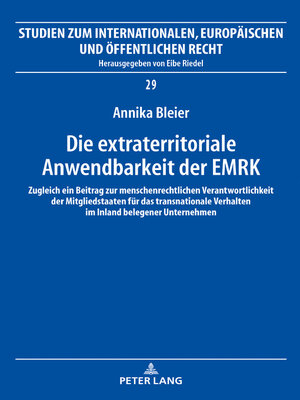 cover image of Die extraterritoriale Anwendbarkeit der EMRK